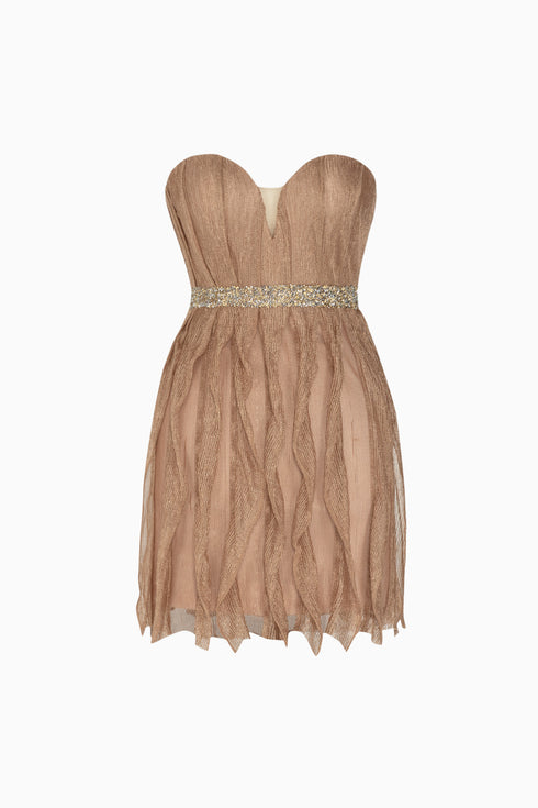 Tricot Floral Stone Belted Mini Dress